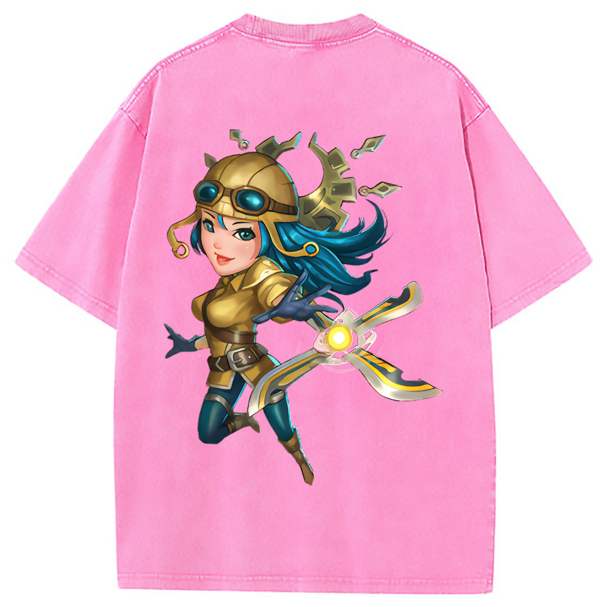 （画像用） リーグ・オブ・レジェンド League of Legends LOL 綿100% ヴィンテージ風 半袖Tシャツ（背面プリント）